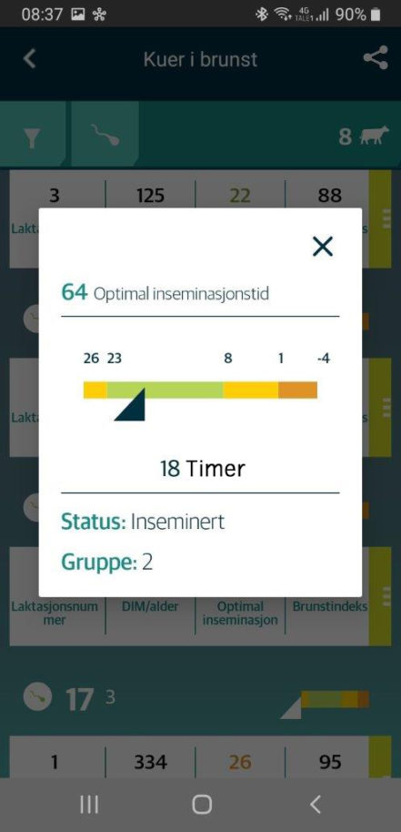 Foto: Mobilapp SenseHub optimalt insemineringstidsrom